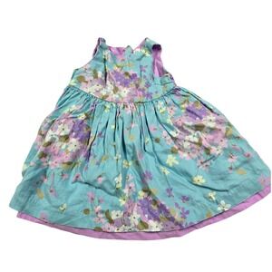 Baby Gap Floral Dress Martha Stewart Linen Cotton Easter Party 6-12 Y2K VTG 2000